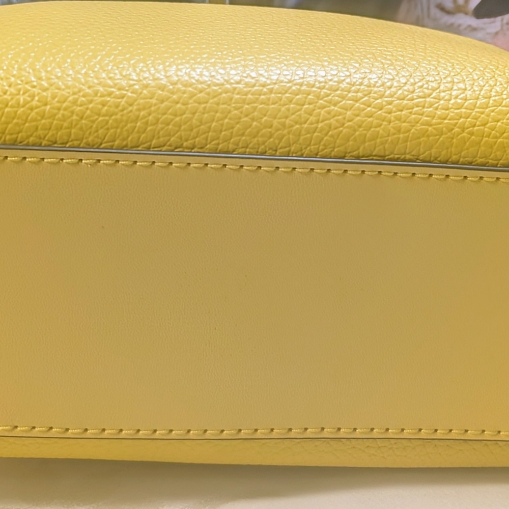 Michael Kors Ember Daisy Yellow Leather Women's Bag - Picture 7 of 10